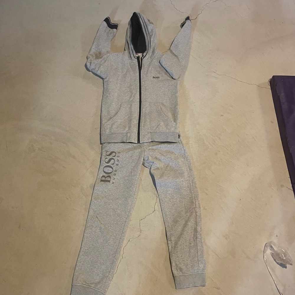 Boss Light Gray Tracksuit Set